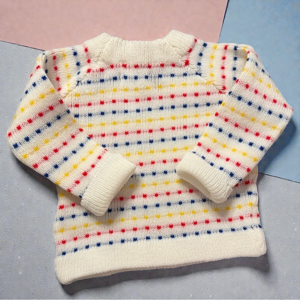 Vintage Pink and Blue Togs Knit Sweater – Made in Japan – Size L (Toddler) - Picture 2 of 3
